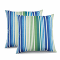 2 Pack Outdoor Throw Pillows, Waterproof & Fade-Resistant Patio Cushions for Garden, Porch, Poolside Furniture - Soft & Comfortable Decorative Pillow Covers (18x18 Inch, striped Rich Navy Blue)