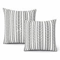 2 Pack Outdoor Throw Pillows, Waterproof & Fade-Resistant Patio Cushions for Garden, Porch, Poolside Furniture - Soft & Comfortable Decorative Pillow Covers (18x18 Inch, Ivory White with Black Patter)