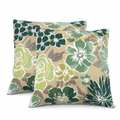 2 Pack Outdoor Throw Pillows, Waterproof & Fade-Resistant Patio Cushions for Garden, Porch, Poolside Furniture - Soft & Comfortable Decorative Pillow Covers (18x18 Inch, Magpie Fabrics)