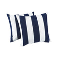 2 Pack Outdoor Throw Pillows, Waterproof & Fade-Resistant Patio Cushions for Garden, Porch, Poolside Furniture - Soft & Comfortable Decorative Pillow Covers (18x18 Inch, Blue white strpie)
