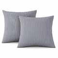 2 Pack Outdoor Throw Pillows, Waterproof & Fade-Resistant Patio Cushions for Garden, Porch, Poolside Furniture - Soft & Comfortable Decorative Pillow Covers (18x18 Inch, Blue White)