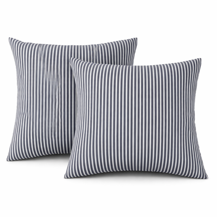 2 Pack Outdoor Throw Pillows, Waterproof & Fade-Resistant Patio Cushions for Garden, Porch, Poolside Furniture - Soft & Comfortable Decorative Pillow Covers (18x18 Inch, Blue White)