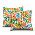 2 Pack Outdoor Throw Pillows, Waterproof & Fade-Resistant Patio Cushions for Garden, Porch, Poolside Furniture - Soft & Comfortable Decorative Pillow Covers (18x18 Inch, Bright Coral Pink)