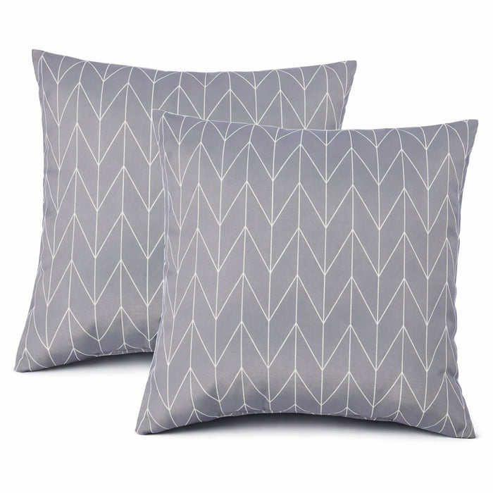 2 Pack Outdoor Throw Pillows, Waterproof & Fade-Resistant Patio Cushions for Garden, Porch, Poolside Furniture - Soft & Comfortable Decorative Pillow Covers (18x18 Inch, Dusty Gray)