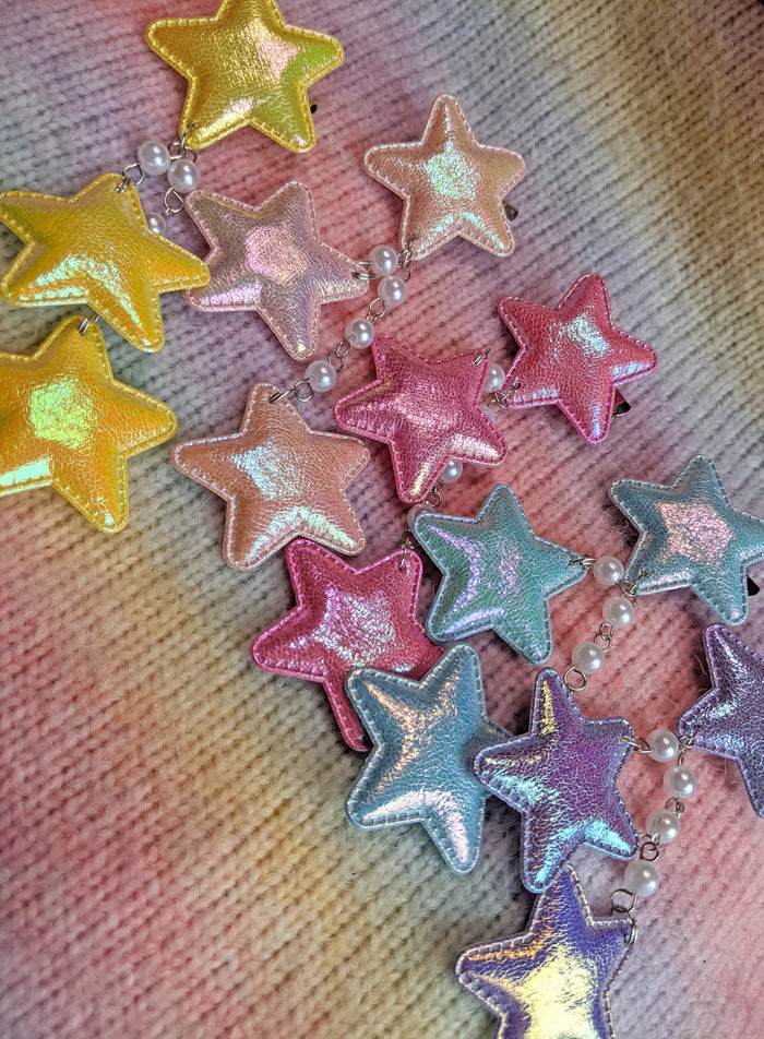 2-Way Large Holo Metallic Star Clips- Choose your color
