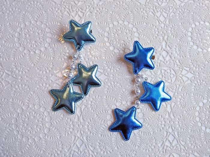2-Way LG Metallic Star Clips (6 Colors) - Lolita Collective
