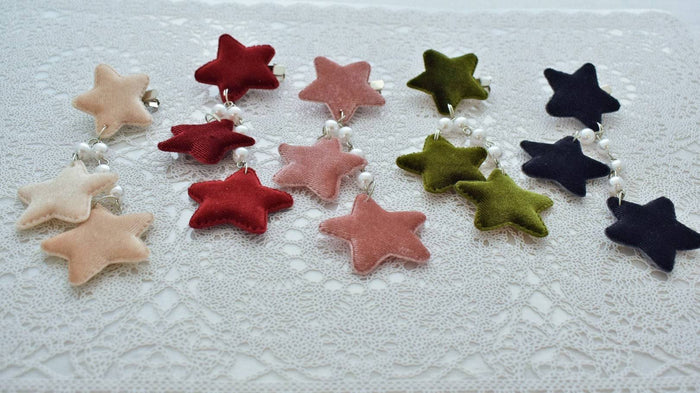 2-Way Velvet Star Clips (5 Colors) - Lolita Collective