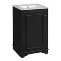 20-inch Modern Black Bathroom Vanity with Ceramic Sink, Freestanding Single Unit, Soft-Closing Door, Adjustable Shelf, Solid Pine and MDF Construction
