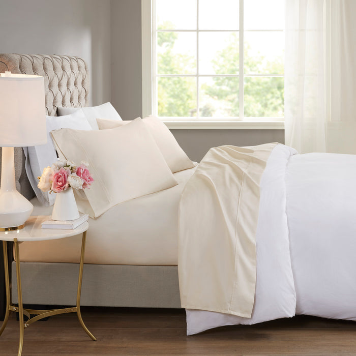 4-Piece Cal King Cooling Cotton Blend Sheet Set, Ivory