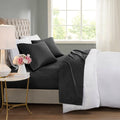 4-Piece King Cooling Cotton Blend Sheet Set, Black