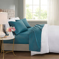 4-Piece King Cooling Cotton Blend Sheet Set, Teal