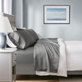 4-Piece King HeiQ Smart Temperature Cotton Blend Sheet Set, Charcoal