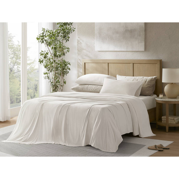 4-Piece King Stretch Jersey Sheet Set,White