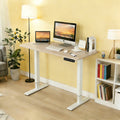 48'×24' Oak Color Electric Standing Desk Height Adjustable Desk for Home and Office Computer Table Gaming Desk Modern Lift-up Desk