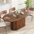 55.11'-70.86' Extendable Dining Table, with Striped Legs for Living Room & Kitchen(Walnut)