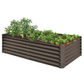 6x3x1.5ft Galvanized Raised Garden Bed, Outdoor Planter Garden Boxes Large Metal Planter Box for Gardening Vegetables Fruits Flowers, Brown