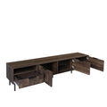 78' Mid Century Modern TV Stand with Storage Cabinets for Living Room, Walnut Finish, Particleboard + MDF, Fits 65+ Inch TVs