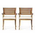 Acacia Wood Dining Chair with Water-resistant Cushion, Teak