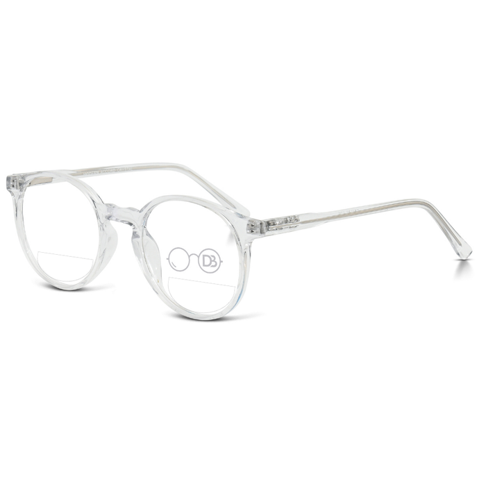 Clear Reading Glasses / Crystal / Top .50 - Bottom 1.50