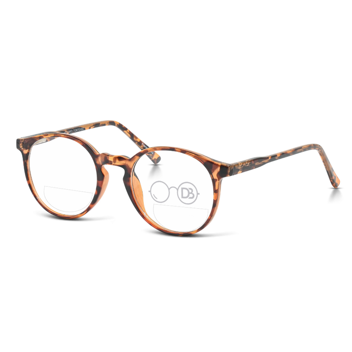 Clear Reading Glasses / Tortoise / Top .50 - Bottom 1.50