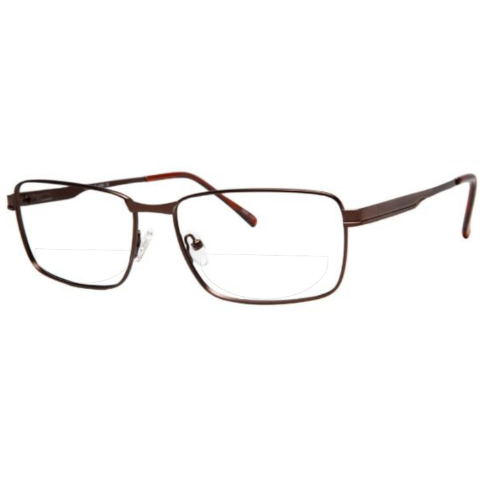 Clear Reading Glasses / Brown Matte / Top .50 - Bottom 1.50