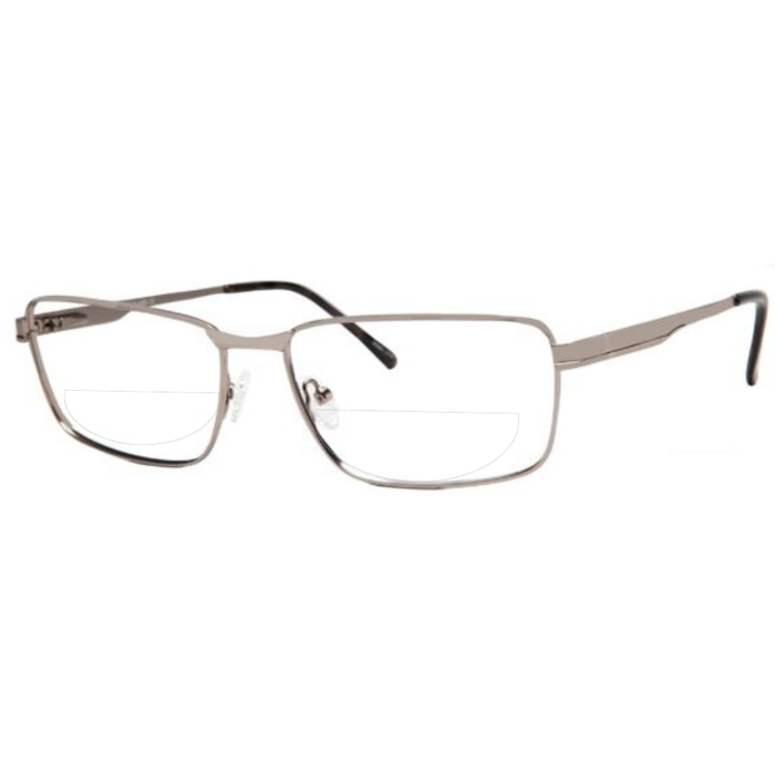 Clear Reading Glasses / Silver Matte / Top .50 - Bottom 1.50
