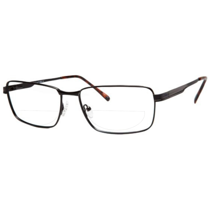 Clear Reading Glasses / Black Matte / Top .50 - Bottom 1.50