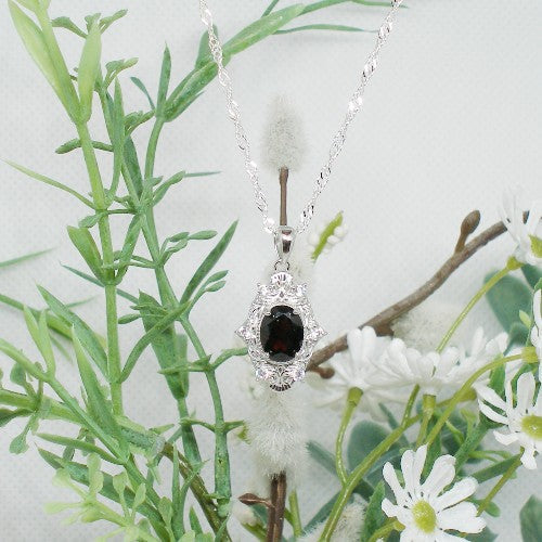 Almandine Garnet Pendant Necklace
