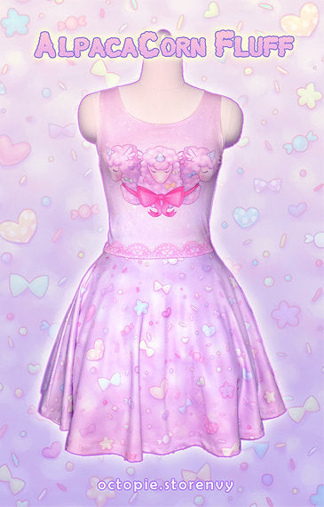 AlpacaCorn Fluff Sleeveless Skater Dress