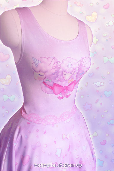 AlpacaCorn Fluff Sleeveless Skater Dress