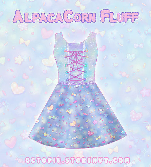 AlpacaCorn Fluff Sleeveless Skater Dress