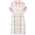 "Antique Rose" Puff Sleeve Dress