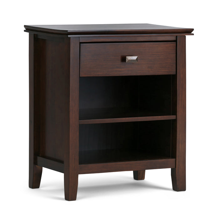 Artisan 24 inch Wide Solid Wood Bedside Table in Russet Brown