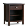 Artisan 24 inch Wide Solid Wood Bedside Table in Russet Brown