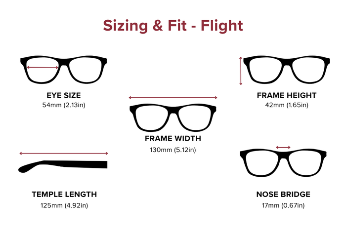 DebSpecs Large-size eyewear fit guide Flight