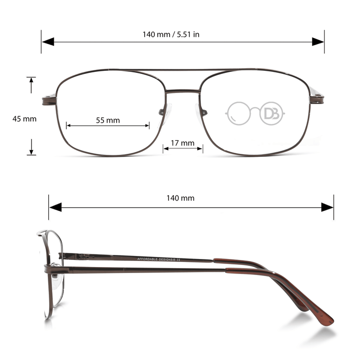 DebSpecs Aviator Style Reading Glasses ee larry Brown infographic