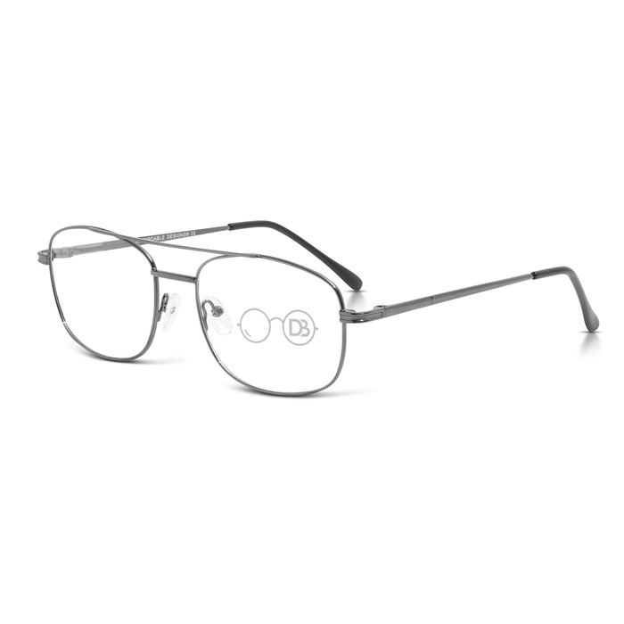 DebSpecs Aviator Style Reading Glasses ee larry Gun angled view