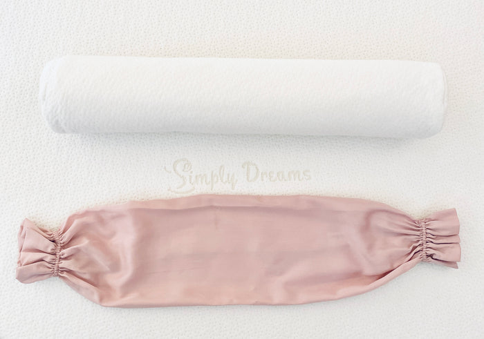 rose pink organic bamboo lyocell baby bolster case