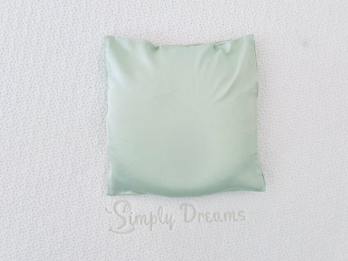 green organic bamboo lyocell baby donut pillowcase designed for head shaping