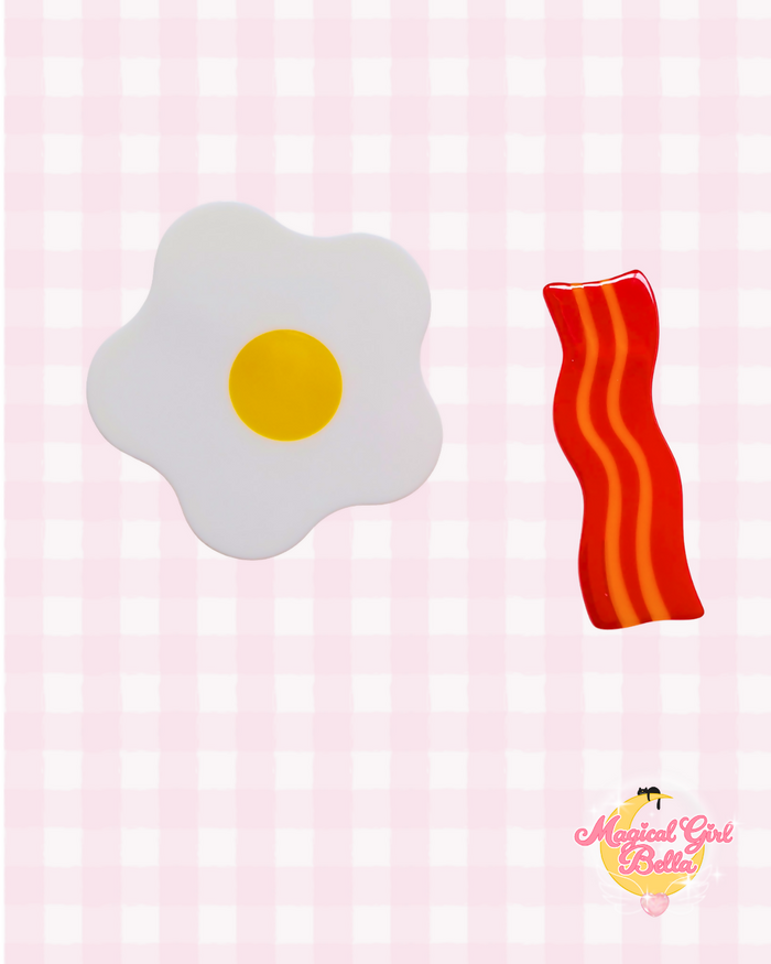 Bacon & Egg Hair Clips