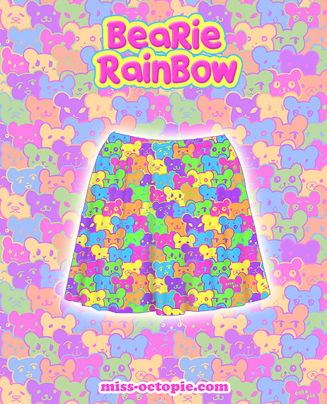 Bearie Rainbow Skater Skirt