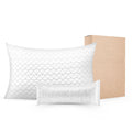Bed Pillow for Sleeping, Queen Size Luxury Quality Hotel Pillow with Memory Foam Fill, Supportive & Adjustable, Includes Natural Firber Pillowcase, Bedding for Back, Stomach and Side Sleepers