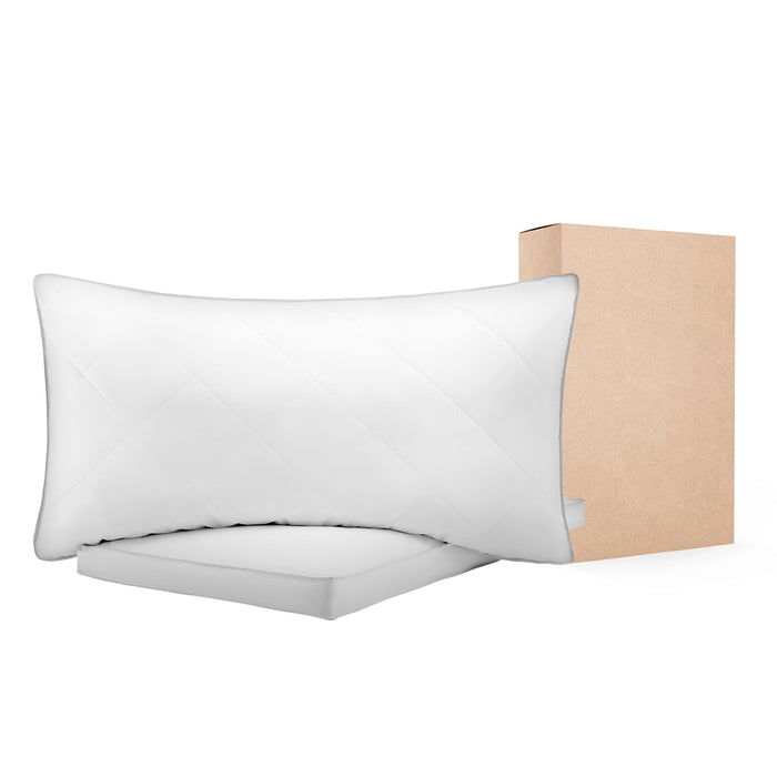Bed Pillows for Sleeping, Set of 2, Queen Size Luxury Quality Hotel Pillows with Original Down Alternative Filling, Supportive and Fluffy, Bedding for Back, Stomach and Side Sleepers, White