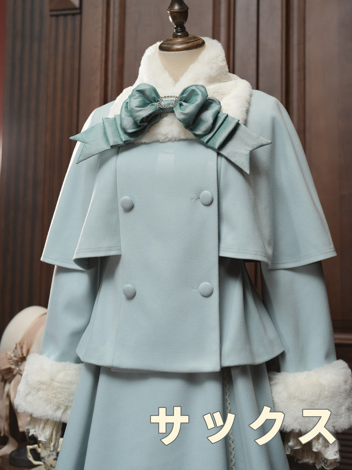 Belle La Donna Fur Collar Short Jacket Coat