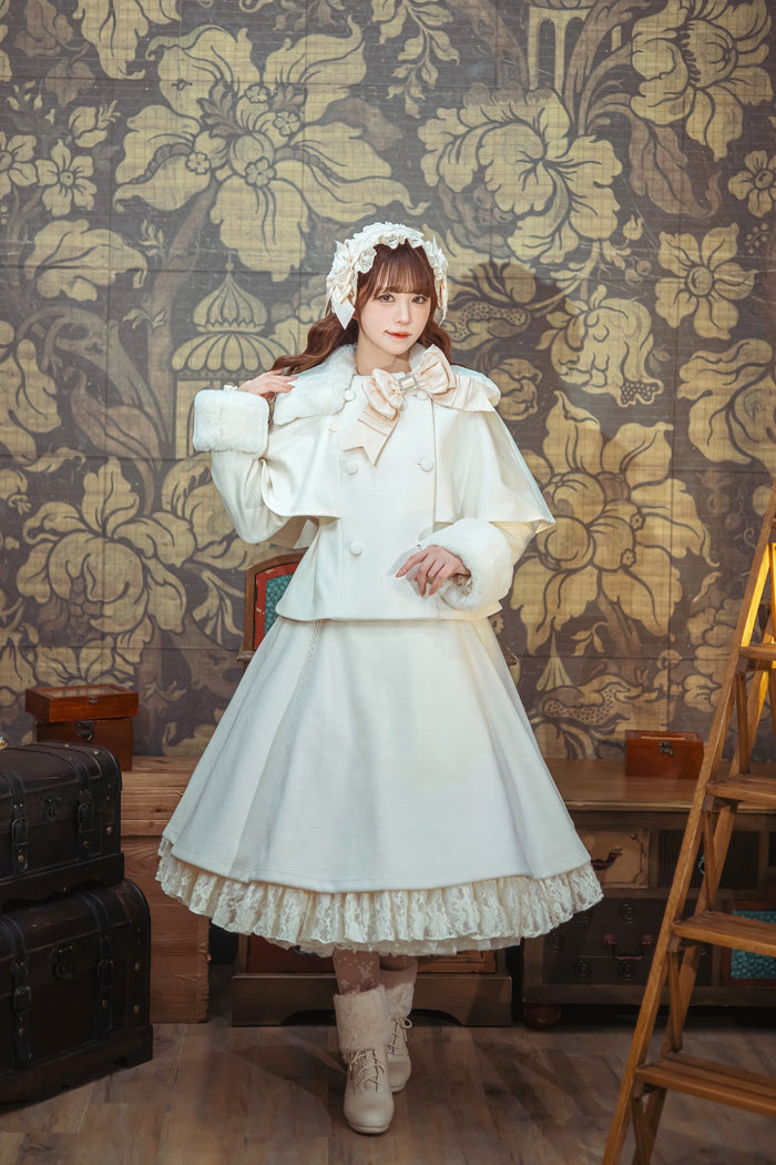 Belle La Donna Fur Collar Short Jacket Coat
