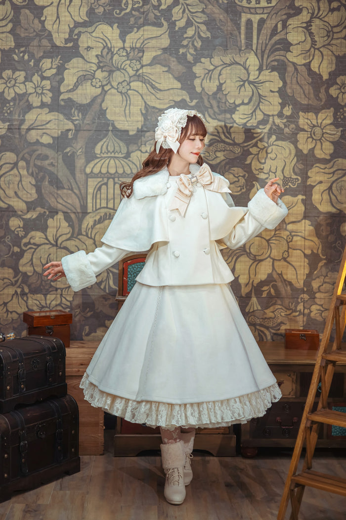 Belle La Donna Fur Collar Short Jacket Coat