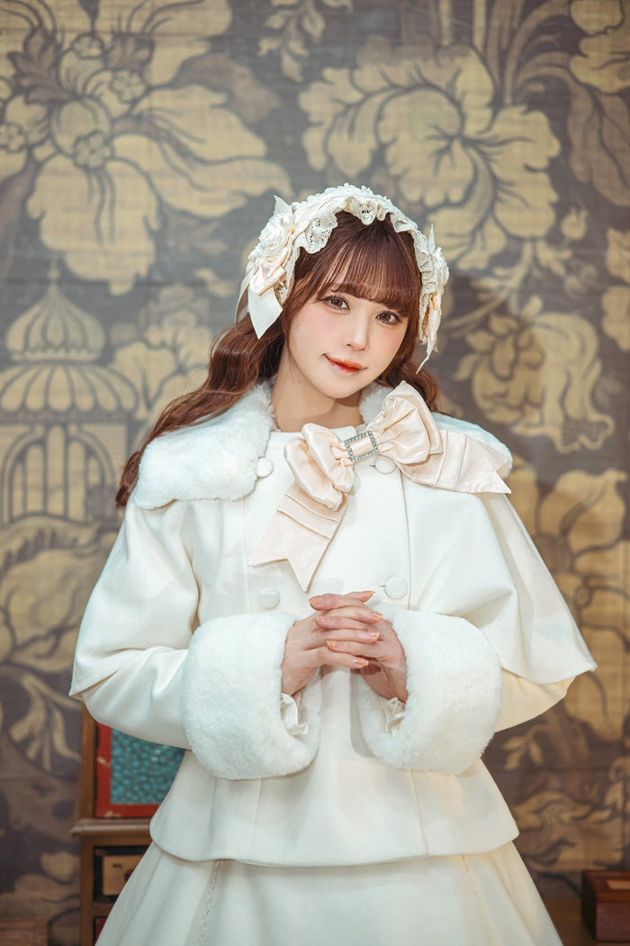 Belle La Donna Fur Collar Short Jacket Coat
