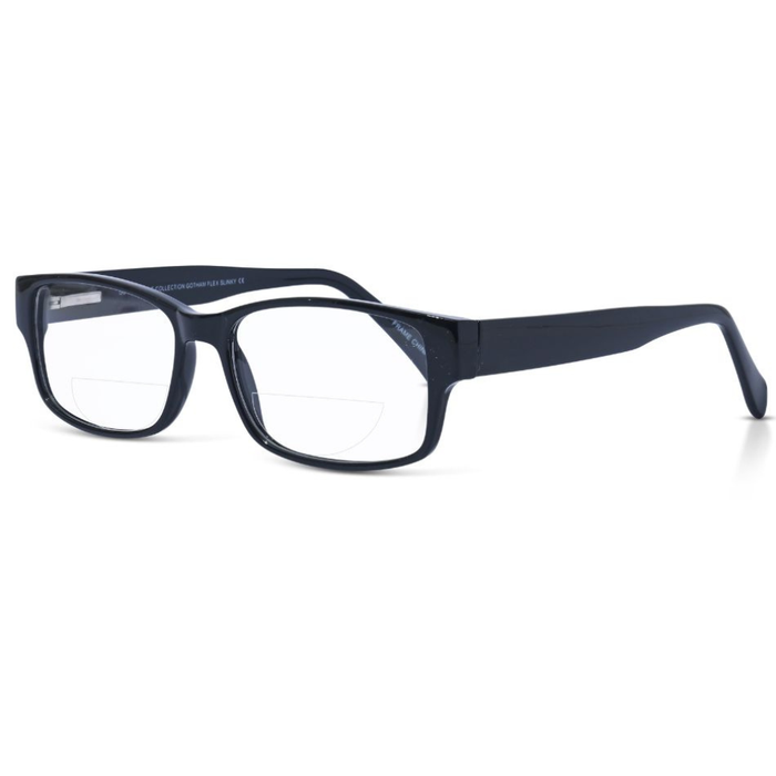 Clear Reading Glasses / Black / Top .50 - Bottom 1.50
