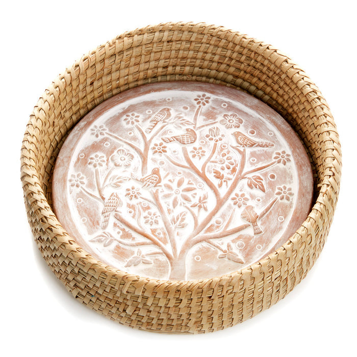 Birds of a Feather Breadwarmer in Natural Basket