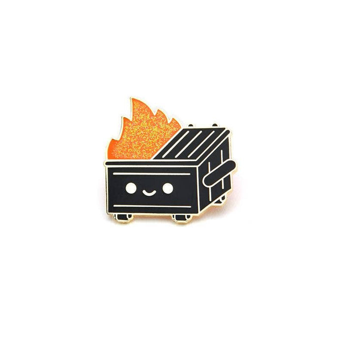 Black & Gold Dumpster Fire Enamel Pin